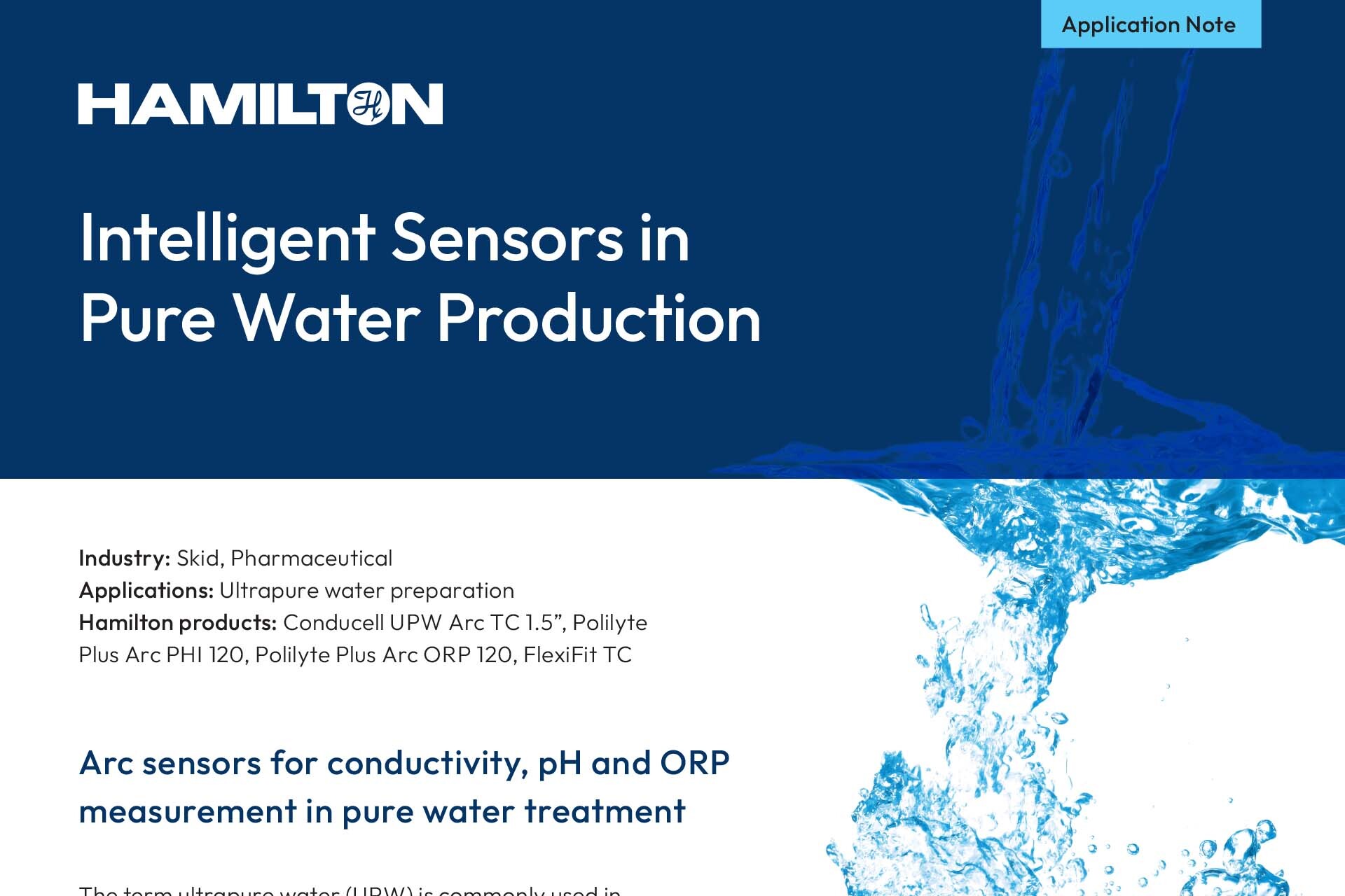 intelligent sensors in ultra pure water production