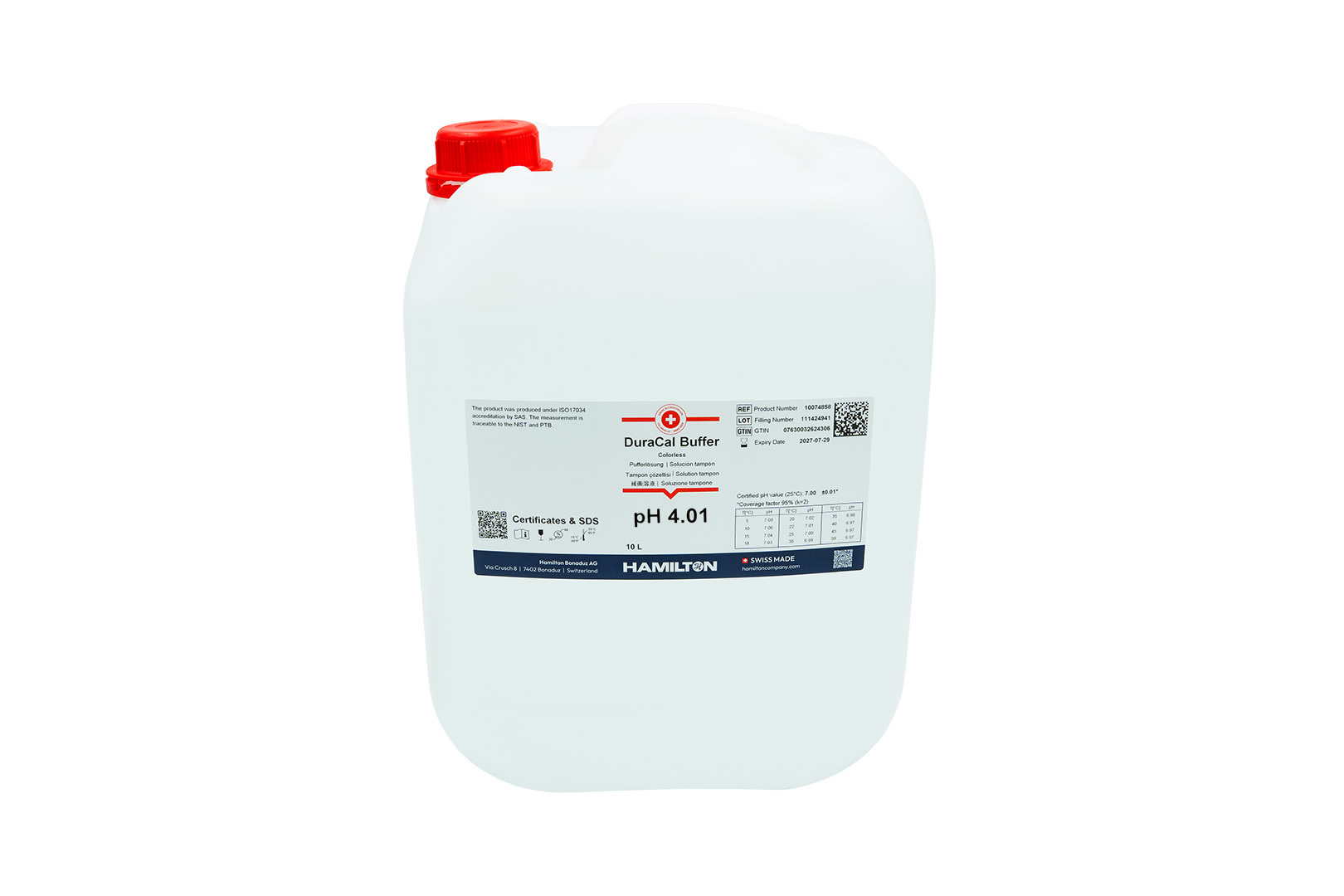 Liquid pH Buffer 8.00 Orange, 500 mL Ducaral Calibration Solution