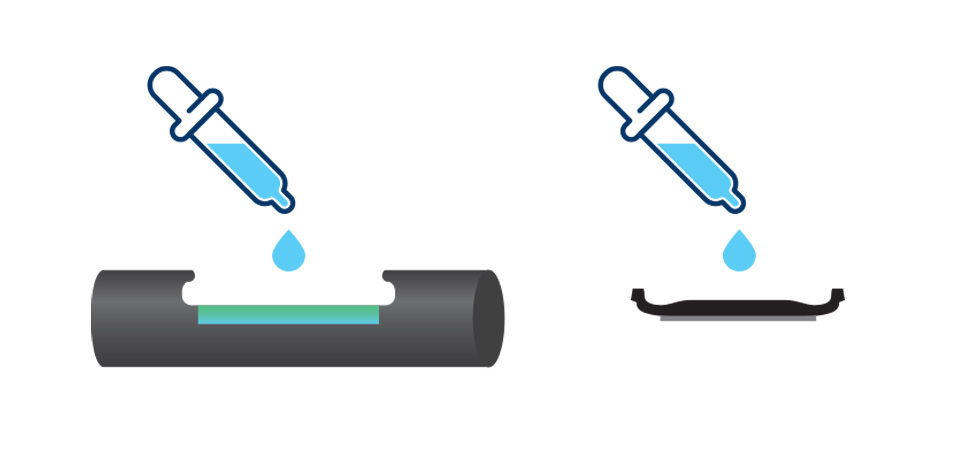 wetting the sensor and membrane